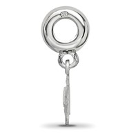 Sterling Silver Rhodium-plated LogoArt Delta Delta Delta Dolphin on Bead view 2