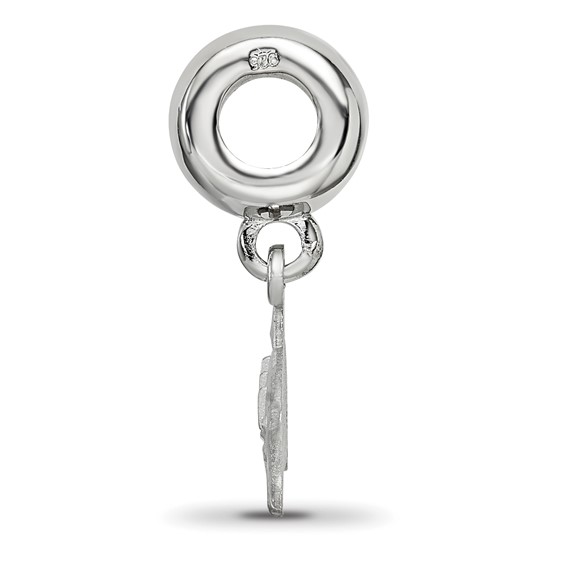 Sterling Silver Rhodium-plated LogoArt Delta Delta Delta Dolphin on Bead