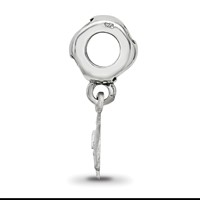 Sterling Silver RH-plated LogoArt Delta Delta Delta Dolphin on Heart Bead view 2