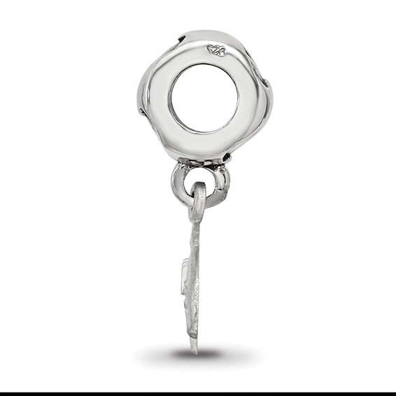 Sterling Silver RH-plated LogoArt Delta Delta Delta Dolphin On Heart Bead