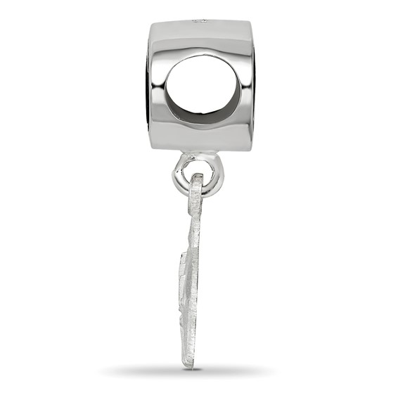 Sterling Silver LogoArt Delta Delta Delta Sorority Greek Letters Enameled Oval with Dolphin Dangle Bead