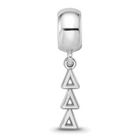 Sterling Silver RH-plated LogoArt Delta Delta Delta Vertical Letters on Bea view 3