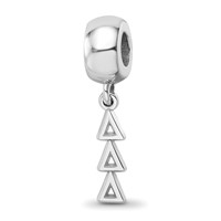 Sterling Silver RH-plated LogoArt Delta Delta Delta Vertical Letters on Bea view 1
