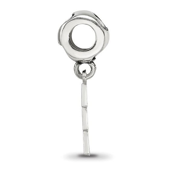 Sterling Silver RH-plate LogoArt Delta Delta Delta Vertical Letters Heart B