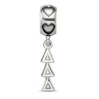 Sterling Silver RH-plate LogoArt Delta Delta Delta Vertical Letters Heart B view 3