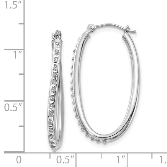 Gold Diamond Fascination Twisted Hoop Earrings