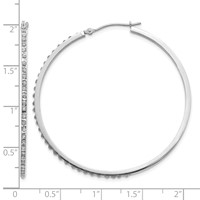 14K White Gold Diamond Fascination Diamond Dust Accent 2x 49mm Round Hoop Earrings view 4