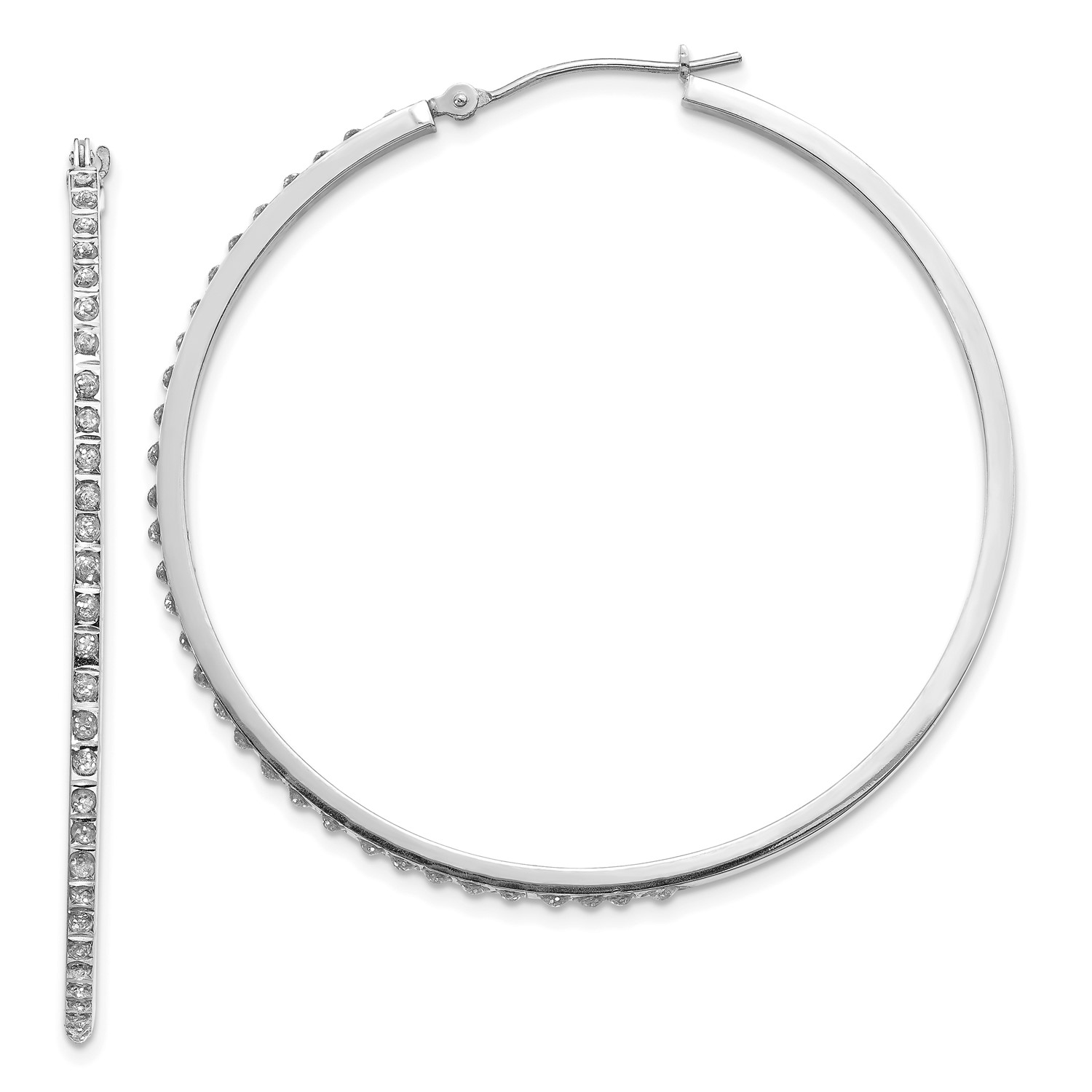 Details About 14k White Gold Diamond Large Round 1mm Hoop Earrings Diameter 50mm Details About 14k White Gold Diamond Large Round 1mm Hoop Earrings Diameter 50mm