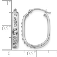 14K White Gold Diamond Fascination Diamond Dust Accent 3x 21mm Oval Hoop Earrings view 4