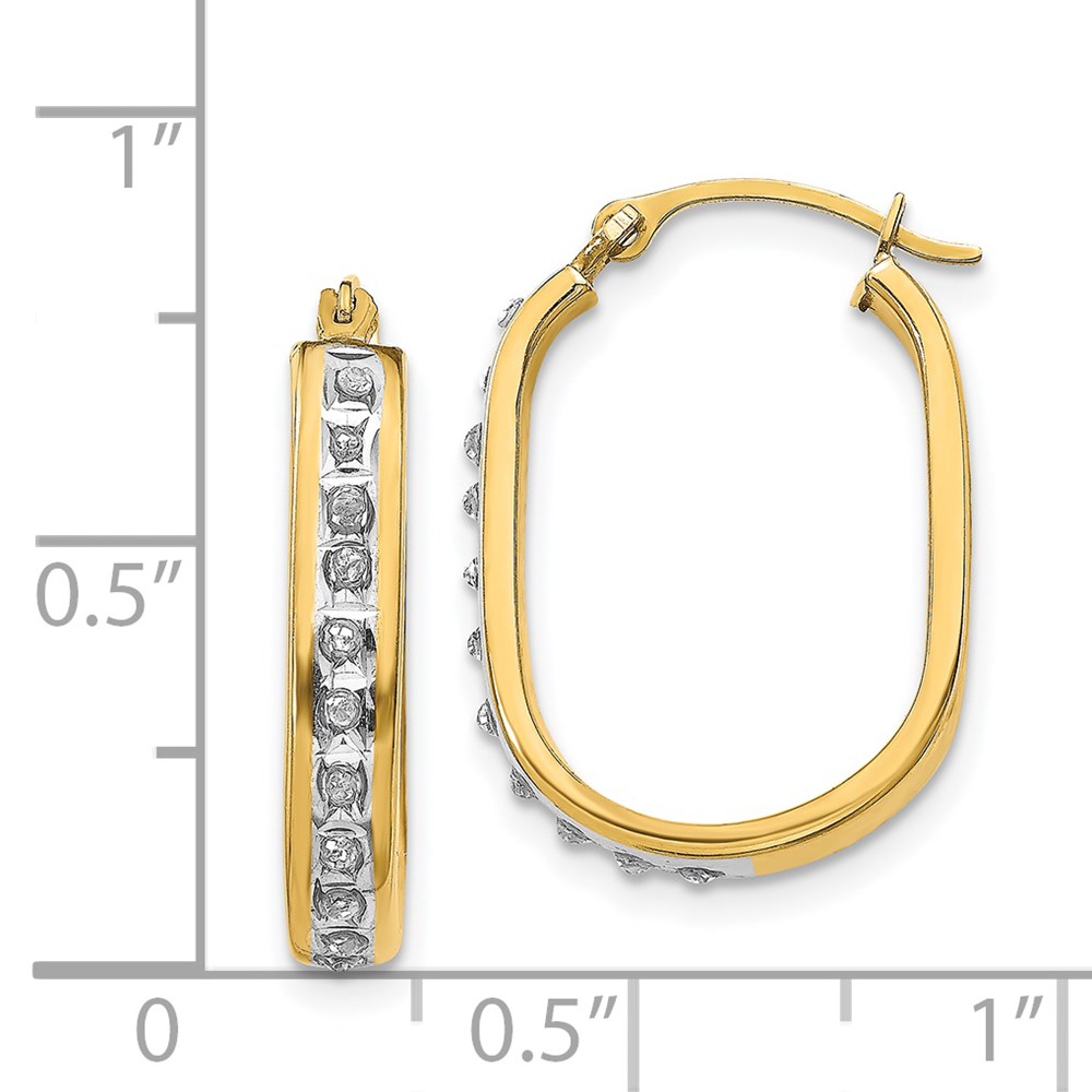Echte 14kt Gelbgold Diamant Faszination Prinzessin quadratisch Klapp Creolen - Bild 3 von 5