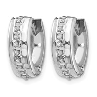 14K White Gold Diamond Fascination Diamond Dust Accent 5x 14mm Round Hinged Hoop Earrings view 2