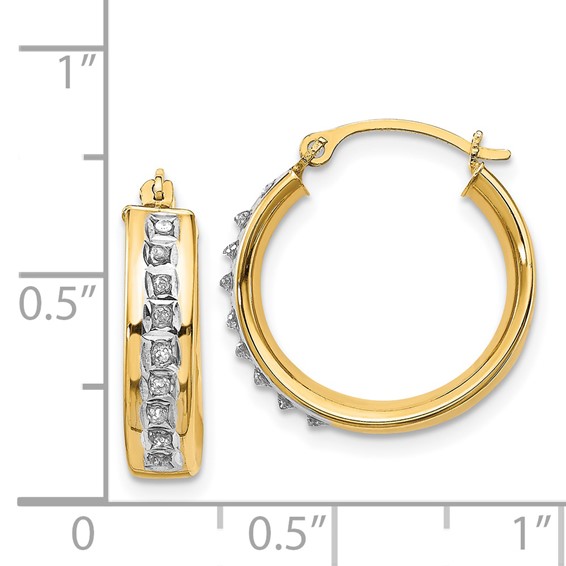 Gold Diamond Fascination Hoop Earrings