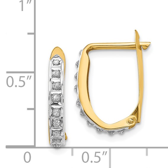 Gold Diamond Fascination Hinged Hoop Earrings