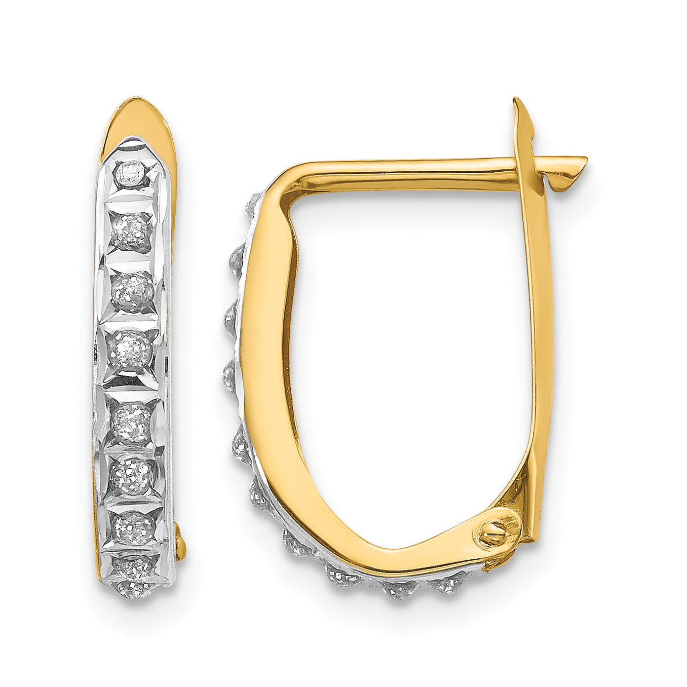 14k Diamond Fascination Hinged Hoop Earrings (DF147)