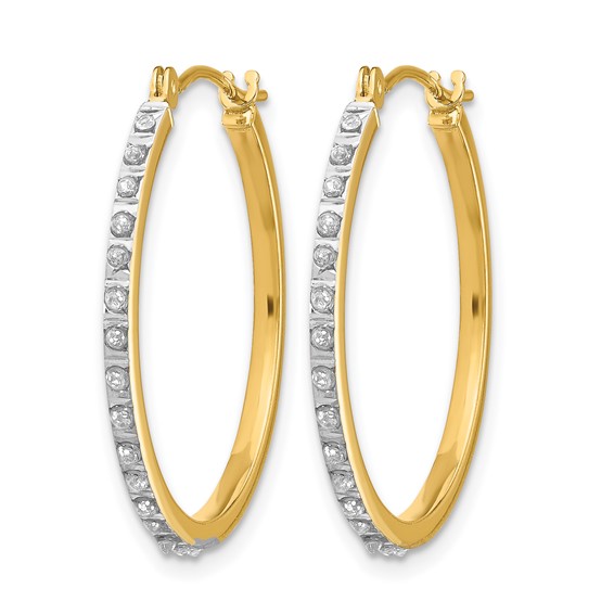 Gold Diamond Fascination Hoop Earrings