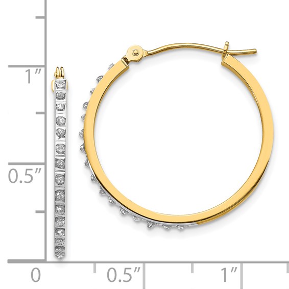 Gold Diamond Fascination Hoop Earrings