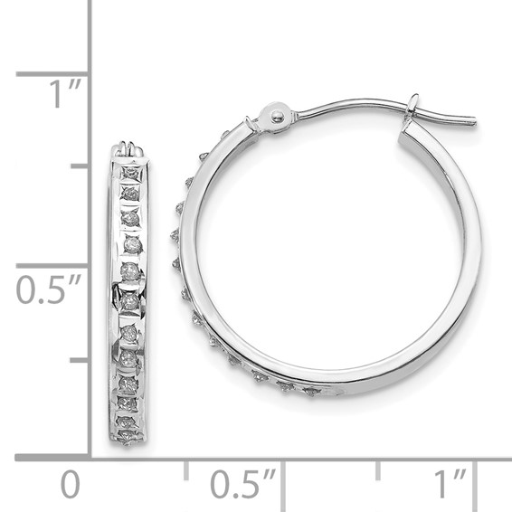 Gold Diamond Fascination Hoop Earrings