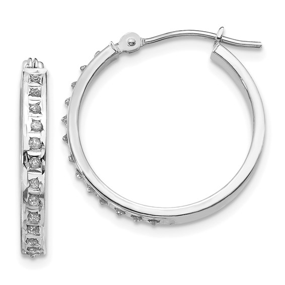 Gold Diamond Fascination Hoop Earrings