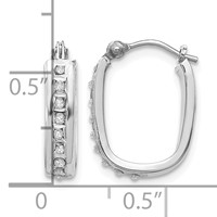 14K White Gold Diamond Fascination Diamond Dust Accent 4x 16mm Oval Hoop Earrings view 4