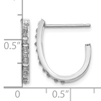 14K White Gold Diamond Fascination Diamond Dust Accent J-Hoop Post Earrings view 4
