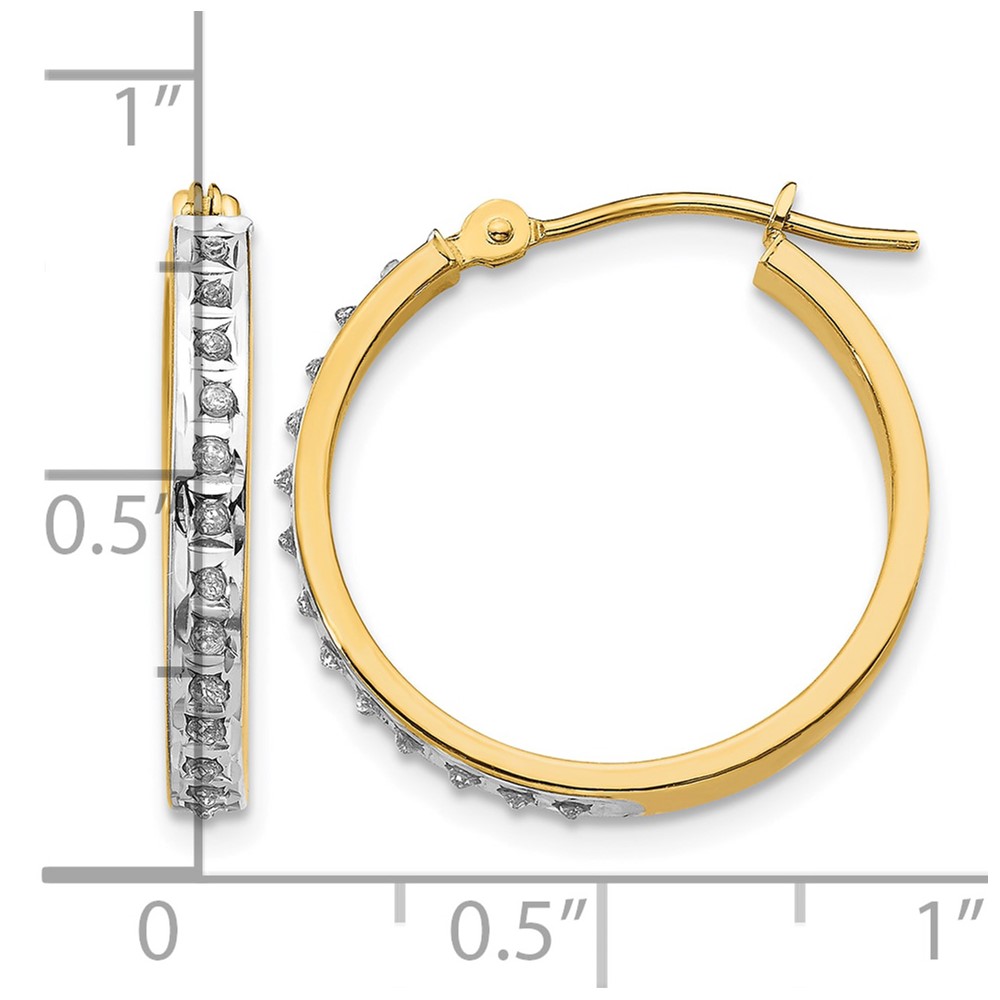14k Diamond Fascination Round Hinged Hoop Earrings (DF162)