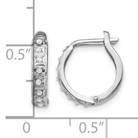 14K White Gold Diamond Fascination Diamond Dust Accent 2x 13mm Round Hinged Hoop Earrings view 4