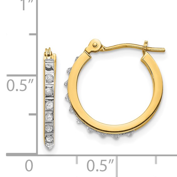 Gold Diamond Fascination Hoop Earrings