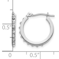 14K White Gold Diamond Fascination Diamond Dust Accent 1x 15mm Round Hoop Earrings view 4