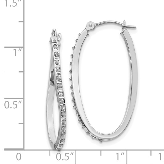 Gold Diamond Fascination Twisted Hoop Earrings
