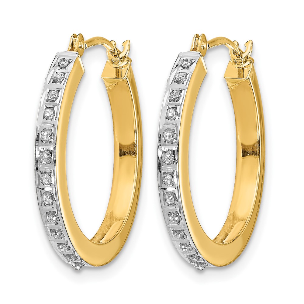 14k Diamond Fascination Round Hinged Hoop Earrings (DF230)