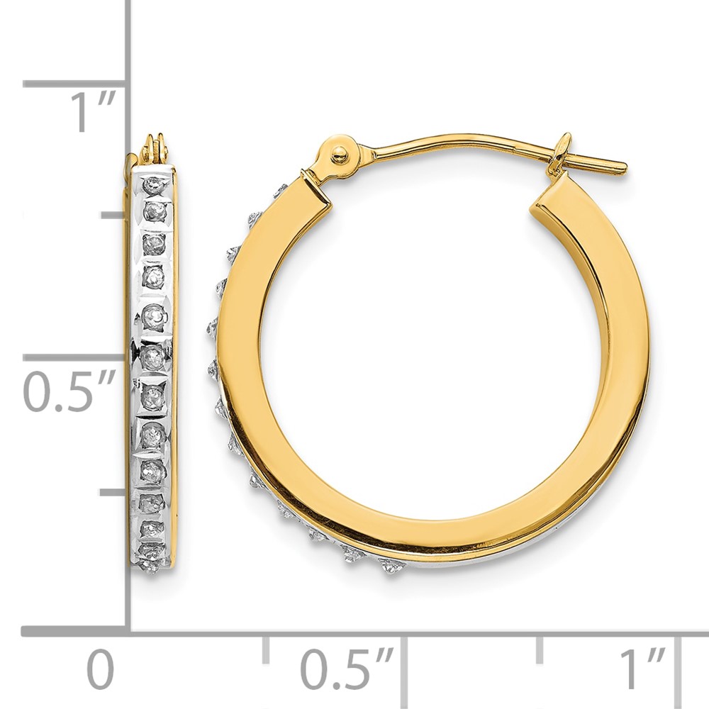 14k Diamond Fascination Round Hinged Hoop Earrings (DF230)
