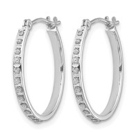 14K White Gold Diamond Fascination Diamond Dust Accent 2x 20mm Round Hoop Earrings view 2