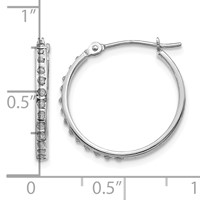 14K White Gold Diamond Fascination Diamond Dust Accent 2x 20mm Round Hoop Earrings view 4