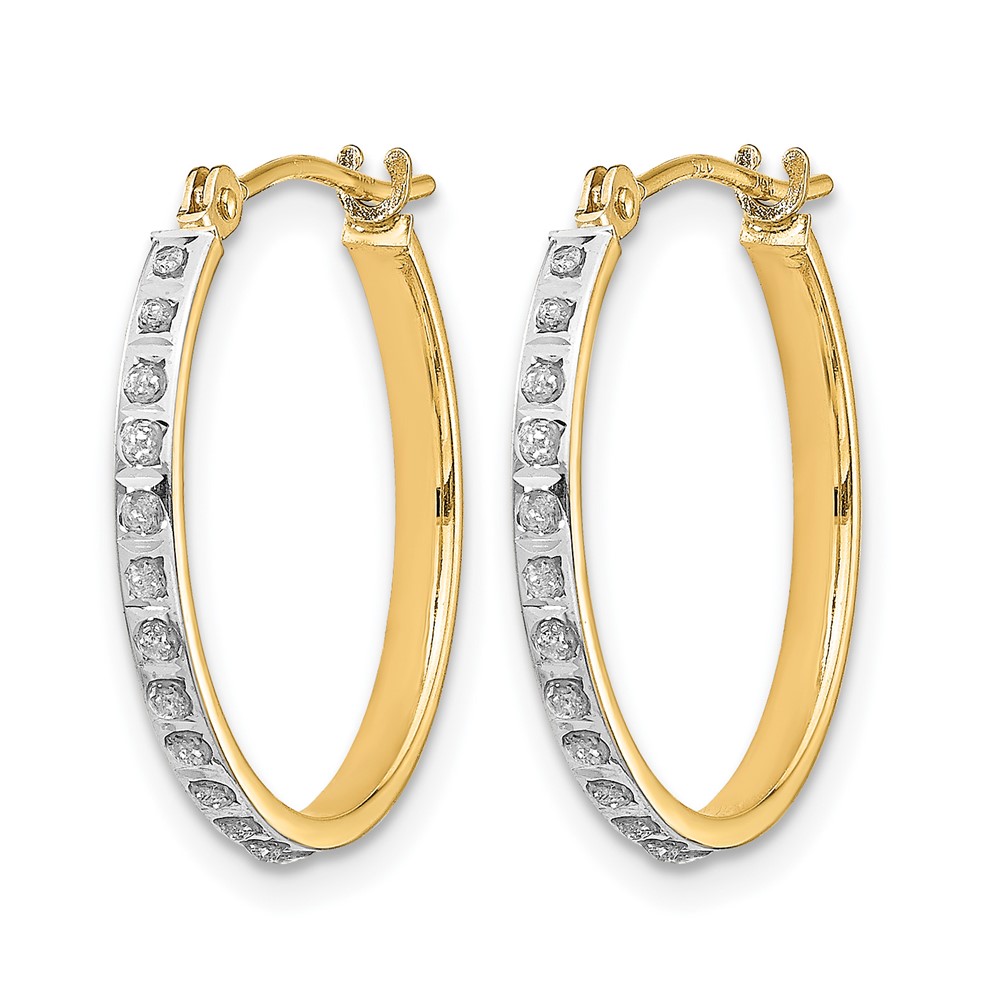 14k Diamond Fascination Round Hinged Hoop Earrings (DF242)