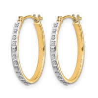 14K Diamond Fascination Diamond Dust Accent 2x20mm Round Hoop Earrings view 2