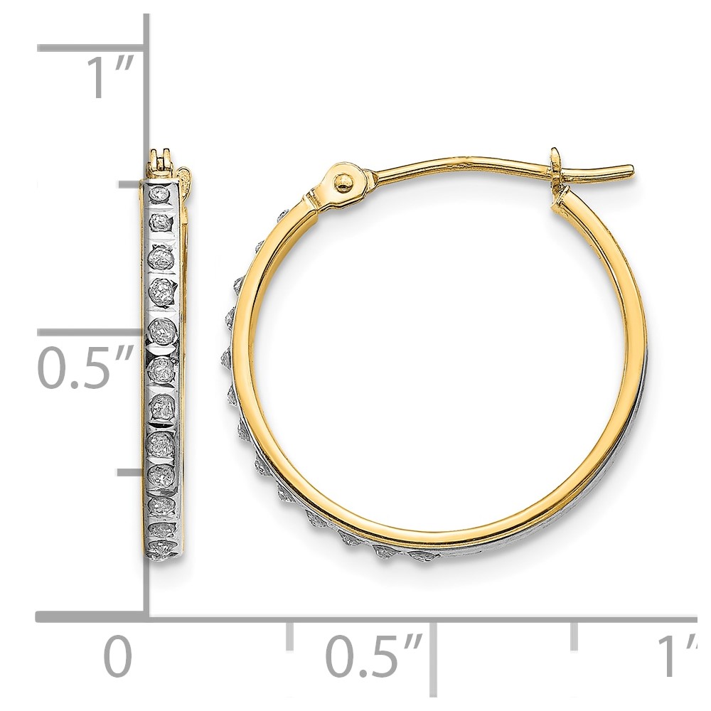 14k Diamond Fascination Round Hinged Hoop Earrings (DF242)