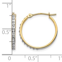 14K Diamond Fascination Diamond Dust Accent 2x20mm Round Hoop Earrings view 4