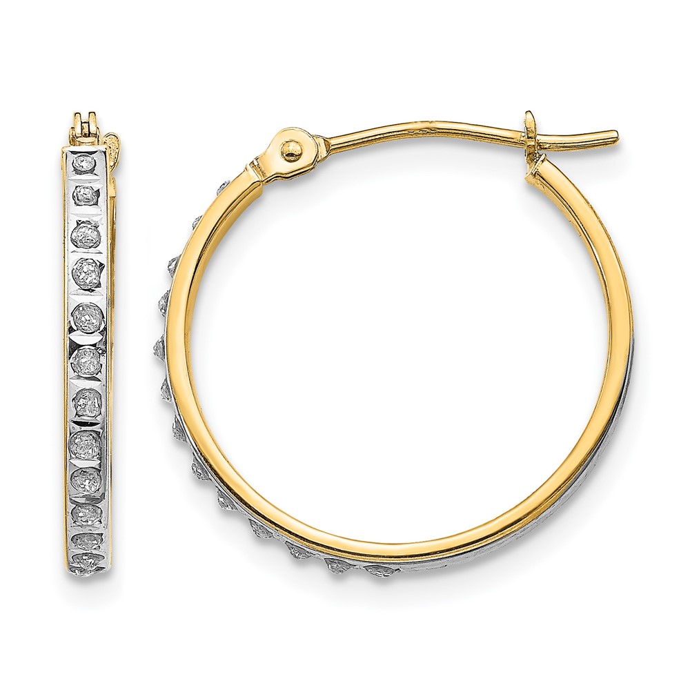 14k Diamond Fascination Round Hinged Hoop Earrings (DF242)