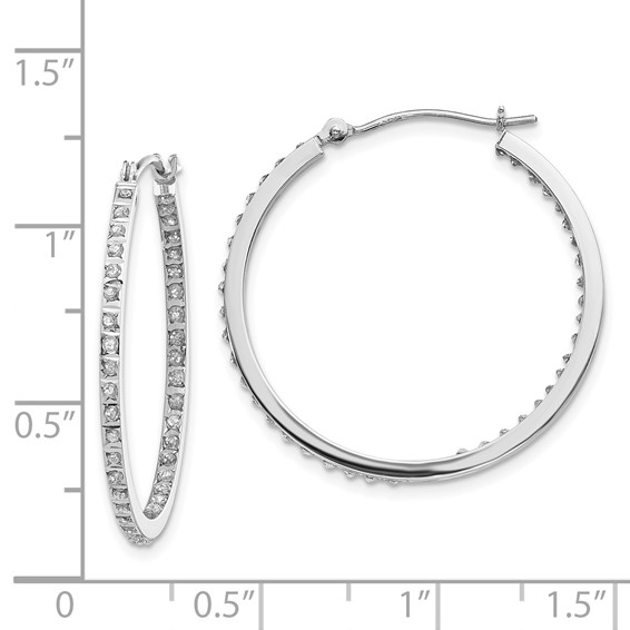 Gold Diamond Fascination In and Out Hoop Earrings