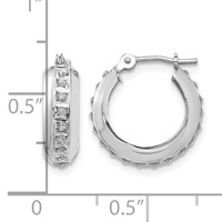 14K White Gold Diamond Fascination Dia. Dust Accent 5x 16mm Round Hoop Earrings view 4