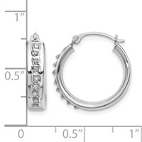 14K White Gold Diamond Fascination Diamond Dust Accent 5x 18mm Round Hoop Earrings view 4