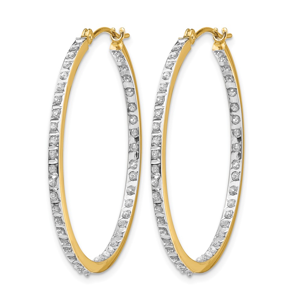 14k Diamond Fascination Round Hinged Hoop Earrings (DF256)