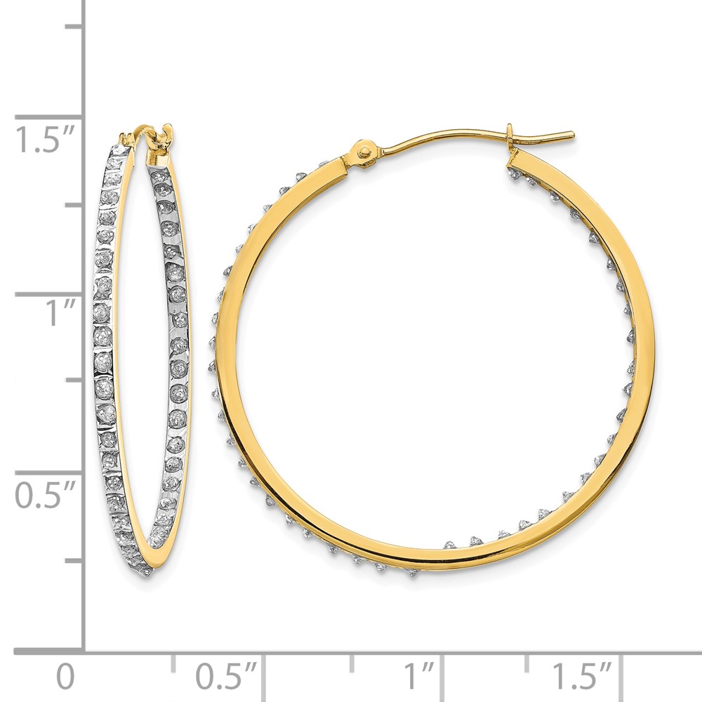 14k Diamond Fascination Round Hinged Hoop Earrings (DF256)