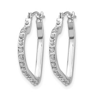 14K White Gold Diamond Fascination Diamond Dust Accent Heart Hoop Earrings view 2