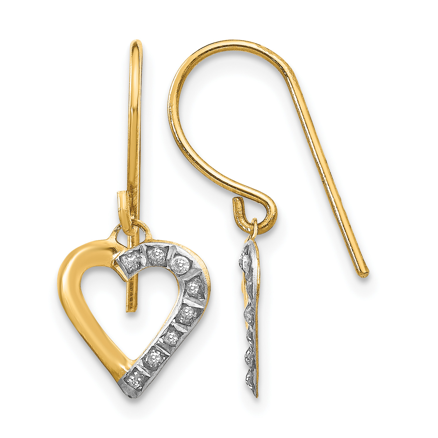 14k Diamond Fascination Heart Earrings (DF262)