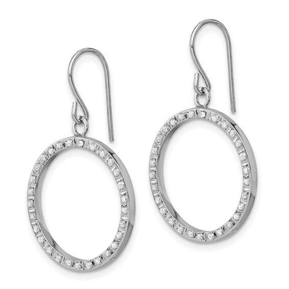 14k WG Diamond Fascination Dia. Dust/Accent Dangle Circle Earrings