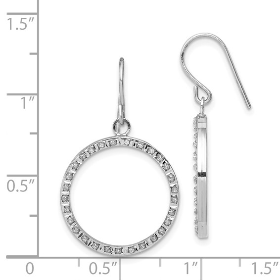 14k WG Diamond Fascination Dia. Dust/Accent Dangle Circle Earrings