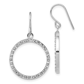 14k WG Diamond Fascination Dia. Dust/Accent Dangle Circle Earrings