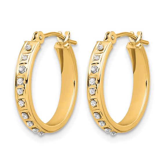 Gold Diamond Fascination Hoop Earrings
