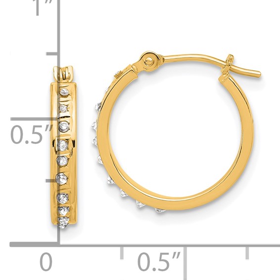 Gold Diamond Fascination Hoop Earrings